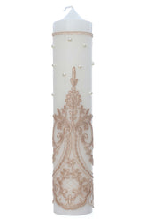 Lumanare eleganta cu dantela pentru botez, Recostore®, 35x6 cm, REC5001/67