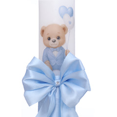 Lumanare botez cu Ursulet, 30x7 cm, bleu, REC5002/36