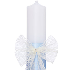 Lumanare bleu pentru botez, 30x5.5 cm, REC5004/24