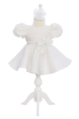 Rochie alba pentru botez, 2 piese, rochie si bentita, REC3263