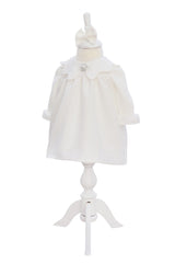 Rochie alba botez fetita, bentita inclusa, REC3260