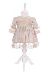 Rochie pentru botez, culoare crem, REC3288