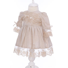 Rochie pentru botez, culoare crem, REC3288