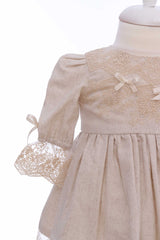 Rochie pentru botez, culoare crem, REC3288