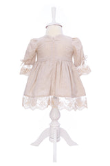 Rochie pentru botez, culoare crem, REC3288