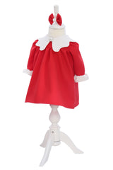 Rochie rosie cu bentita pentru botez, REC3258