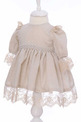 Rochie pentru botez, culoare crem, REC3289