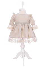 Rochie pentru botez, culoare crem, REC3288