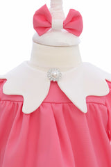 Rochie roz botez fetita, bentita inclusa, REC3261