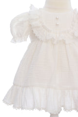 Rochie din muselina pentru fetite, alba, REC3266