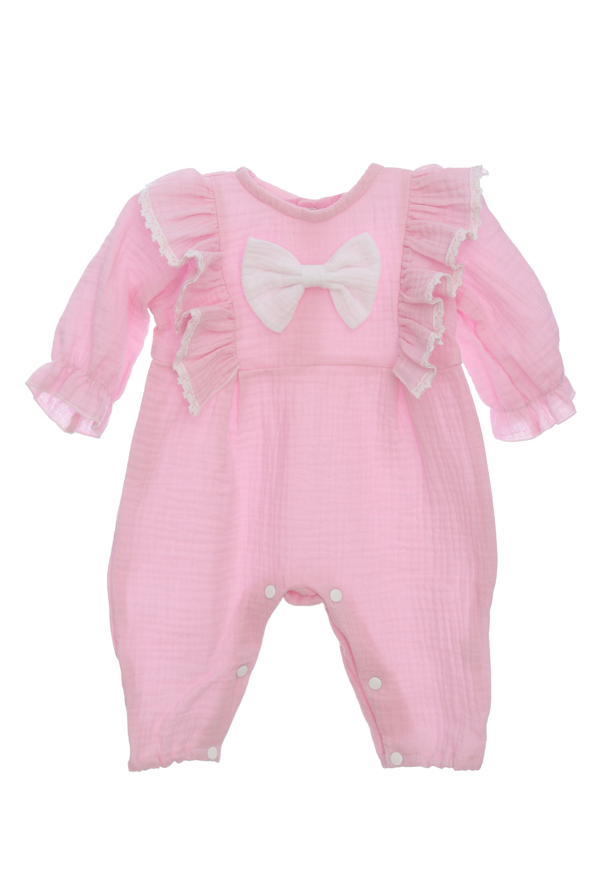 Salopeta din muselina pentru fete, roz, REC3267