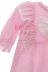 Salopeta din muselina pentru fete, roz, REC3267