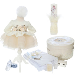 Set botez fata, model Lebada, culoare ivoire, REC3153