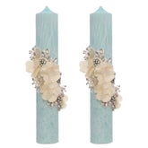 Set lumanari elegante pentru nunta/cununie, design marmorat, 2 bucati, REC5001/42