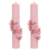 Set lumanari elegante pentru nunta/cununie, design marmorat, 2 bucati, REC5001/43