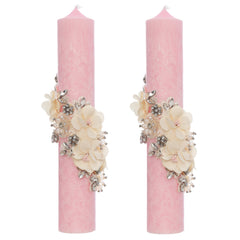 Set lumanari elegante pentru nunta/cununie, design marmorat, 2 bucati, REC5001/44