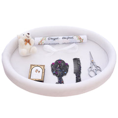 Tavita mot pentru aniversare un an, catifea alba, 8 piese, 43x32 cm, Recostore®, REC5011/6