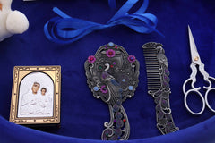 Tavita mot baieti, aniversare un an, catifea albastru electric, 8 piese, 43x32 cm, Recostore®, REC5011/4