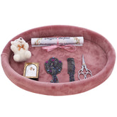 Tavita mot fete, aniversare un an, catifea roz pudrat, 8 piese, 43x32 cm, Recostore®, REC5011/3