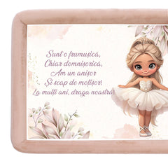 Tava mot aniversare 1 an la fete, catifea crem, 7 piese, 34x25 cm, REC5011/13