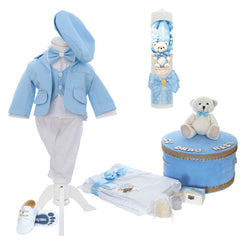 Trusou botez baieti, personalizat cu Ursulet, culoare bleu, REC3213