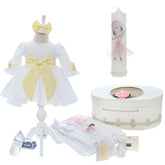 Trusou botez, lumanare, rochie, pantofiori, balerina Juliette, REC3146