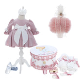 Trusou botez cu ingeras Evelyn, culoare roz pudrat, REC3168