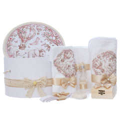 Trusou botez cu tematica safari roz, 8 piese, Recostore®, REC3546