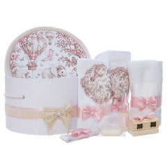 Trusou botez cu tematica safari roz, 8 piese, Recostore®, REC3545