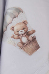 Trusou cu ursulet pentru botez, 8 piese, ivoire, REC3275