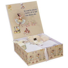 Trusou cu balerina pentru botez, 8 piese, ivoire, REC3272