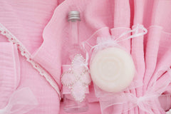 Trusou din muselina pentru botez, culoare roz, REC3269