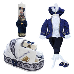 Set botez baieti, trusou complet echipat, model Print Codrin, Bleumarin, REC3127