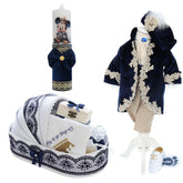 Trusou botez baieti, complet echipat, model Prince Andy, Bleumarin, REC3124