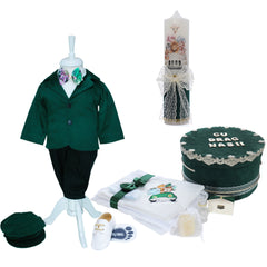 Trusou botez baieti, complet echipat, model Safari, Gabriel, Verde, REC3132