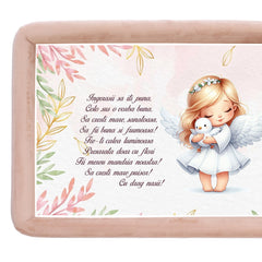 Tava mot aniversare 1 an la fete, ingeras, catifea crem, 7 piese, 34x25 cm, REC5011/12