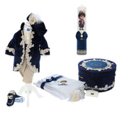 Set botez baieti, culoare bleumarin, model print Joseph, REC3157