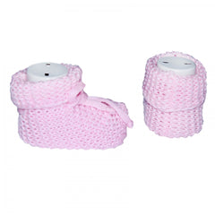 Botosei tricotati pentru bebelusi, roz, REC1629