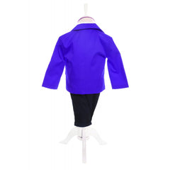 Costum albastru electric elegant pentru bebelusi, sacou din bumbac, 5 piese, Recostore, REC2111