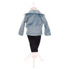 Costum bleu pentru botez, sacou din catifea, 5 piese, Recostore, REC2101