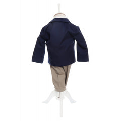 Costum bleumarin elegant pentru bebelusi, sacou din bumbac, 5 piese, Recostore, REC2106