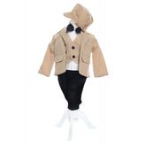 Costum crem elegant pentru bebelusi, sacou din bumbac, 5 piese, Recostore, REC2105