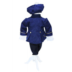 Costum de print pentru botez, bleumarin, 5 piese, sacou, pantaloni, camasa, botosei si bascuta, Recostore, REC1661