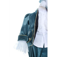 Costum din catifea verde smarald, Micul Print, pentru botez, 5 piese, camasa, sacou, pantaloni, palarie si botosei pentru baieti, REC2278