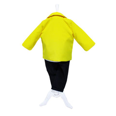 Costum galben pentru botez, 5 piese, camasa, papion, pantaloni, sacou, bascuta pentru baieti, REC43