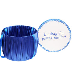 Cutie transport trusou alb-albastru electric, 30x25 cm, REC1252