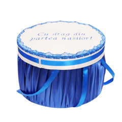 Cutie transport trusou alb-albastru electric, 30x25 cm, REC1252