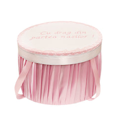 Cutie transport trusou alb-roz, 30x25 cm, REC1254