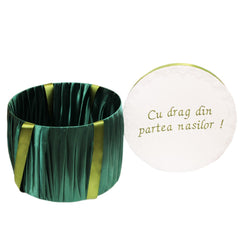 Cutie transport trusou alb-verde, 30x25 cm, REC1250