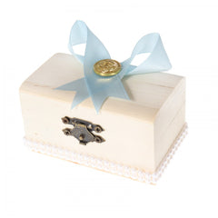 Cutiuta cufar pentru prima suvita, handmade, bleu,10x5x5 cm, Recostore, REC1808
